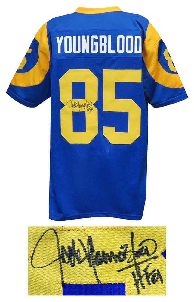 Jack Youngblood Signed Blue & Yellow Throwback Custom Football Jersey w/HF'01 - YOUJRY302 - Jack Youngblood Signed Blue & Yellow Throwback Custom Football Jersey w/HF'01 product image