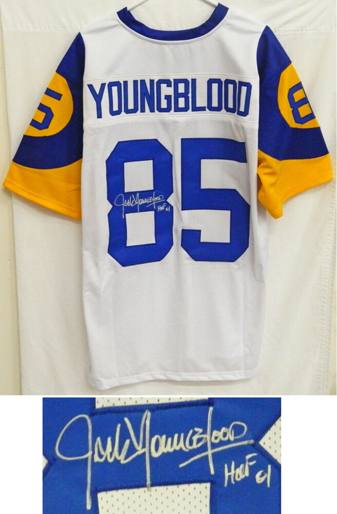 Jack Youngblood Signed White & Blue Throwback Custom Football Jersey w/HOF'01 - YOUJRY303 - Jack Youngblood Signed White & Blue Throwback Custom Football Jersey w/HOF'01 product image