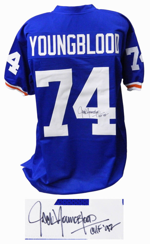 Jack Youngblood Signed Blue T/B Custom College Football Jersey w/CHF'92 - YOUJRY308 - Jack Youngblood Signed Blue T/B Custom College Football Jersey w/CHF'92 product image