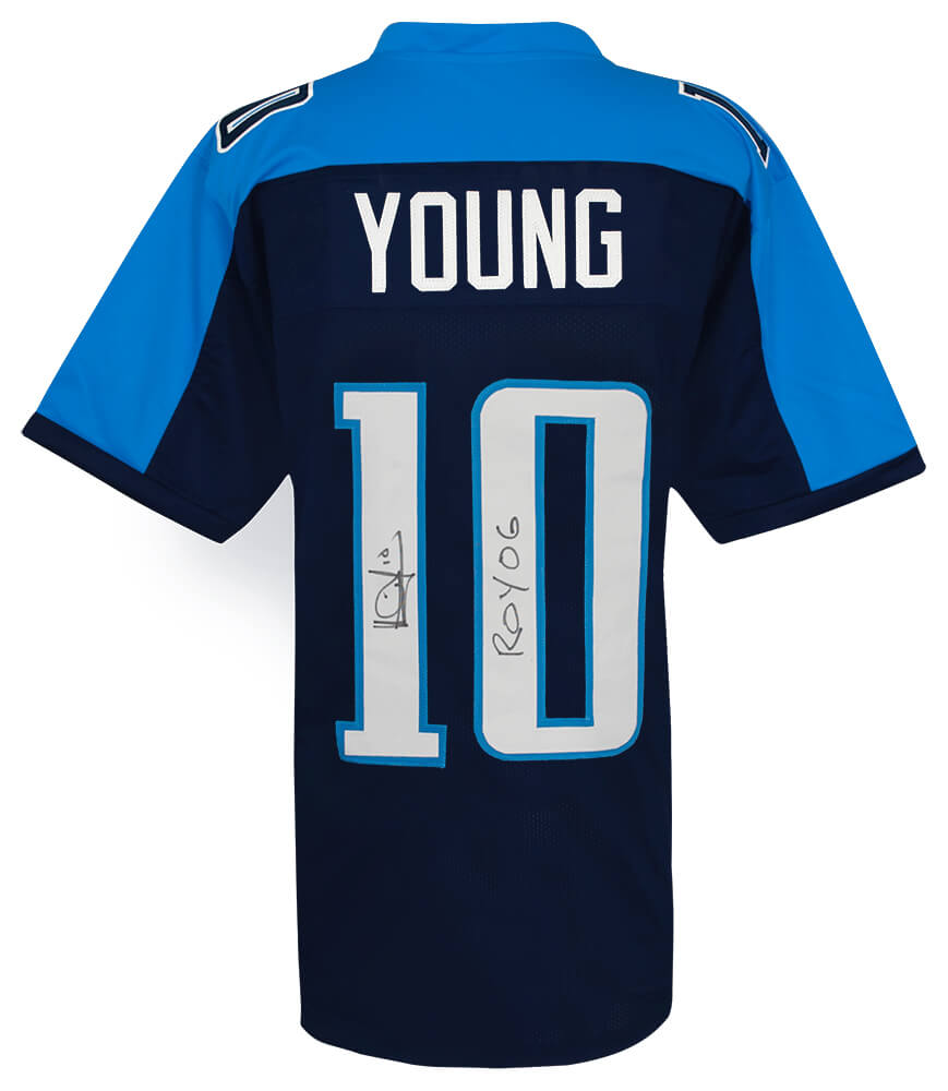 Vince Young Signed Blue Custom Football Jersey w/ROY'06 - YOUJRY312 - Vince Young Signed Blue Custom Football Jersey w/ROY'06 product image