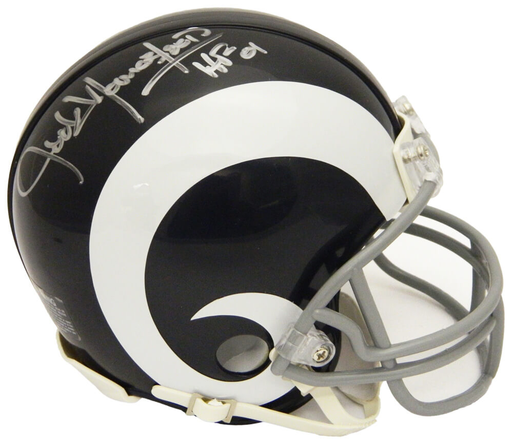 Jack Youngblood Signed LA Rams White Throwback Riddell Mini Helmet w/HF'01 - YOUMIN306 - Jack Youngblood Signed LA Rams White Throwback Riddell Mini Helmet w/HF'01 product image