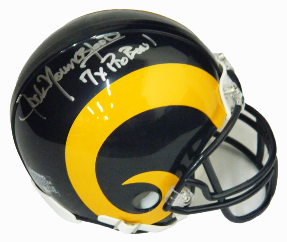Jack Youngblood Signed Los Angeles Rams Throwback Riddell Mini Helmet w/7x Pro Bowl - YOUMIN309 - Jack Youngblood Signed Los Angeles Rams Throwback Riddell Mini Helmet w/7x Pro Bowl product image