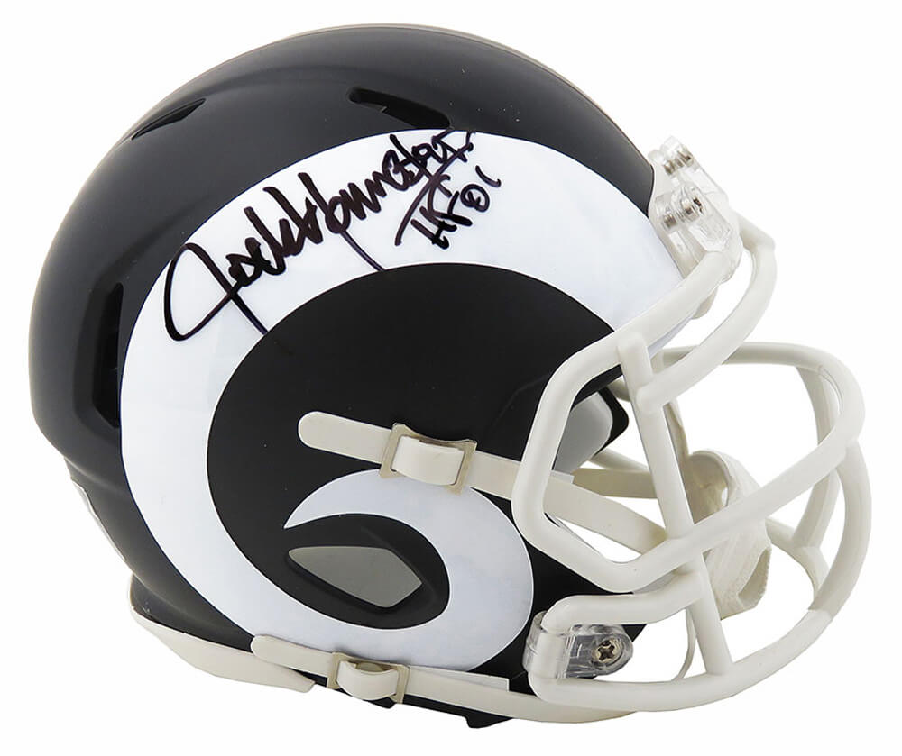 Jack Youngblood Signed Los Angeles Rams Flat Black Matte Riddell Speed Mini Helmet w/HF'01 - YOUMIN314 - Jack Youngblood Signed Los Angeles Rams Flat Black Matte Riddell Speed Mini Helmet w/HF'01 product image