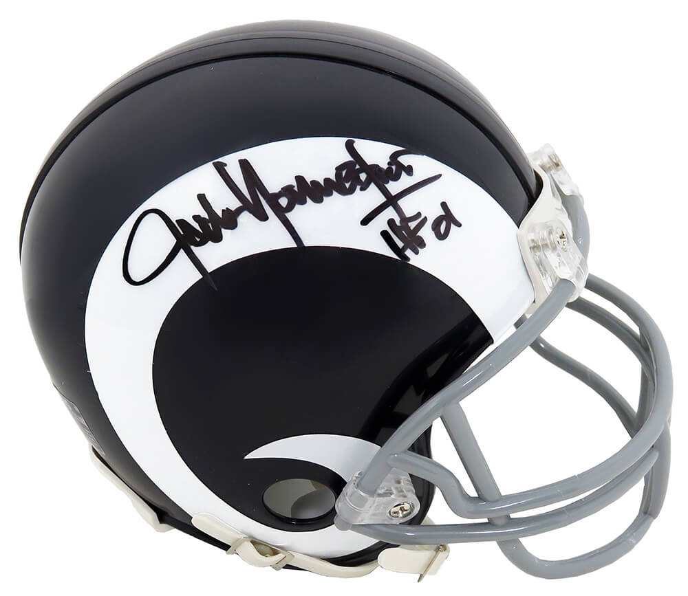 Jack Youngblood Signed Los Angeles Rams White T/B Riddell Mini Helmet w/HF'01 - YOUMIN315 - Jack Youngblood Signed Los Angeles Rams White T/B Riddell Mini Helmet w/HF'01 product image