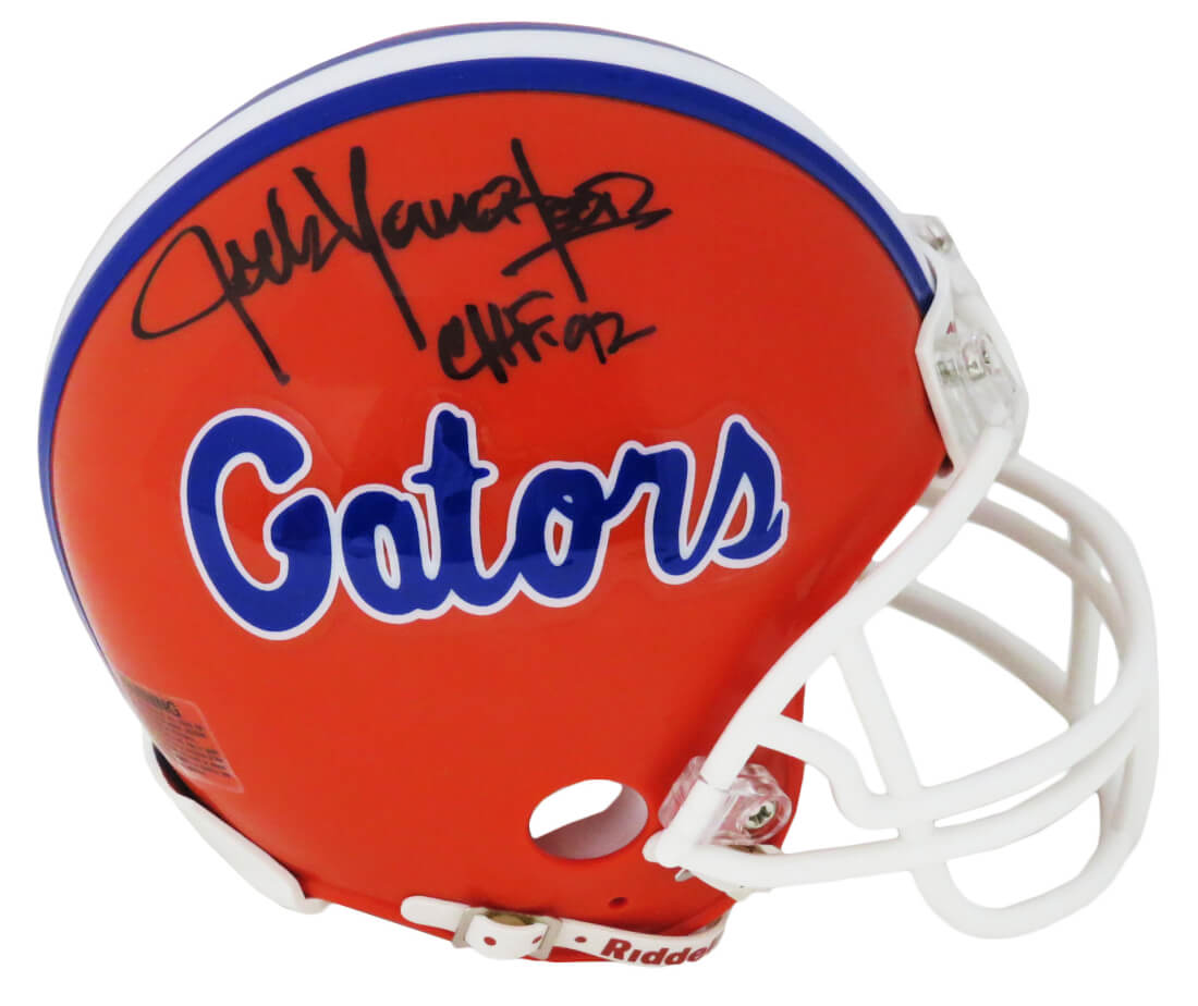 Jack Youngblood Signed Florida Gators Throwback Riddell Orange Mini Helmet w/CHF'92 - YOUMIN319 - Jack Youngblood Signed Florida Gators Throwback Riddell Orange Mini Helmet w/CHF'92 product image