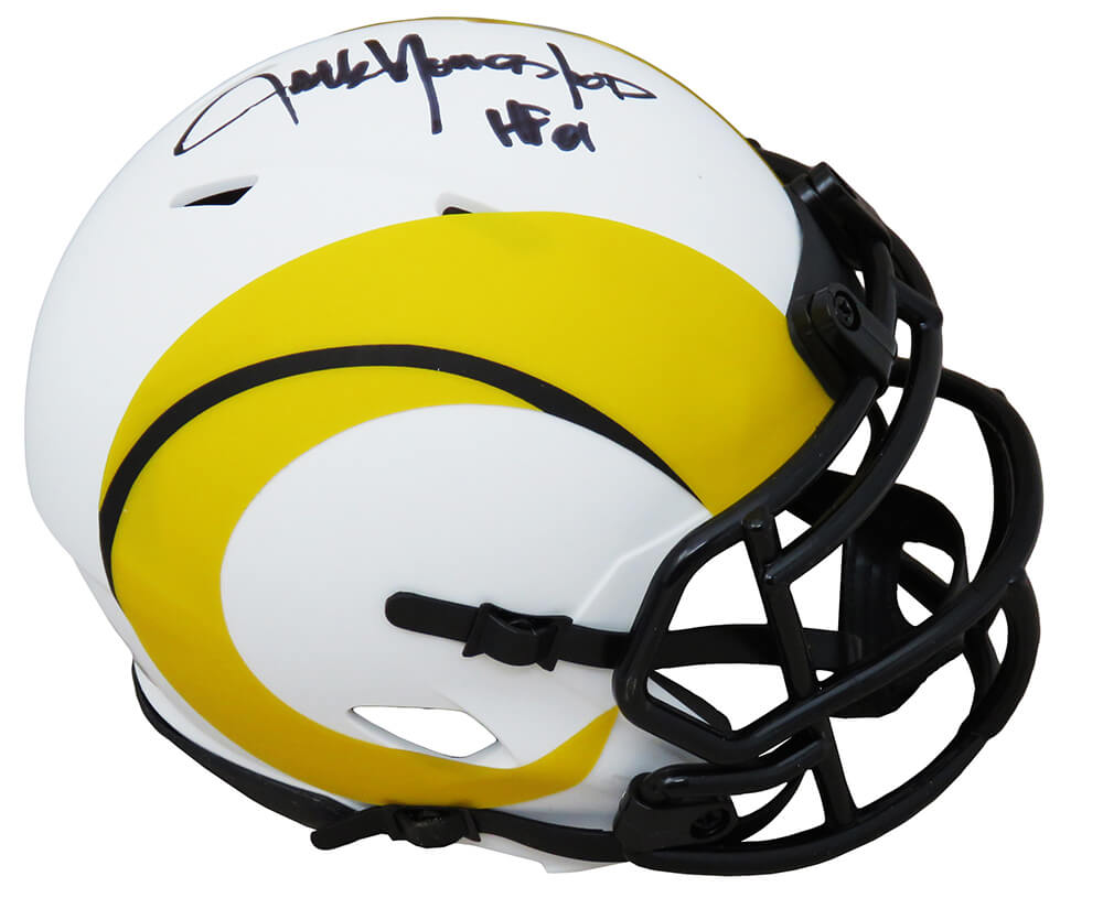 Jack Youngblood Signed Los Angeles Rams Lunar Eclipse White Matte Riddell Speed Mini Helmet w/HF'01 - YOUMIN321 - Jack Youngblood Signed Los Angeles Rams Lunar Eclipse White Matte Riddell Speed Mini Helmet w/HF'01 product image