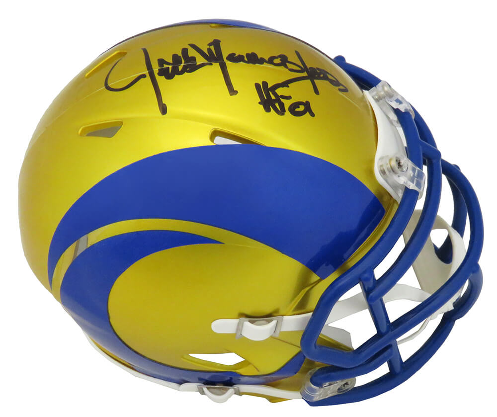 Jack Youngblood Signed Los Angeles Rams FLASH Riddell Speed Mini Helmet w/HF'01 - YOUMIN322 - Jack Youngblood Signed Los Angeles Rams FLASH Riddell Speed Mini Helmet w/HF'01 product image