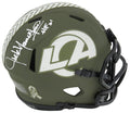 Jack Youngblood Signed Los Angeles Rams Salute to Service Riddell Speed Mini Helmet w/HF'01 - YOUMIN325 - Jack Youngblood Signed Los Angeles Rams Salute to Service Riddell Speed Mini Helmet w/HF'01 product image
