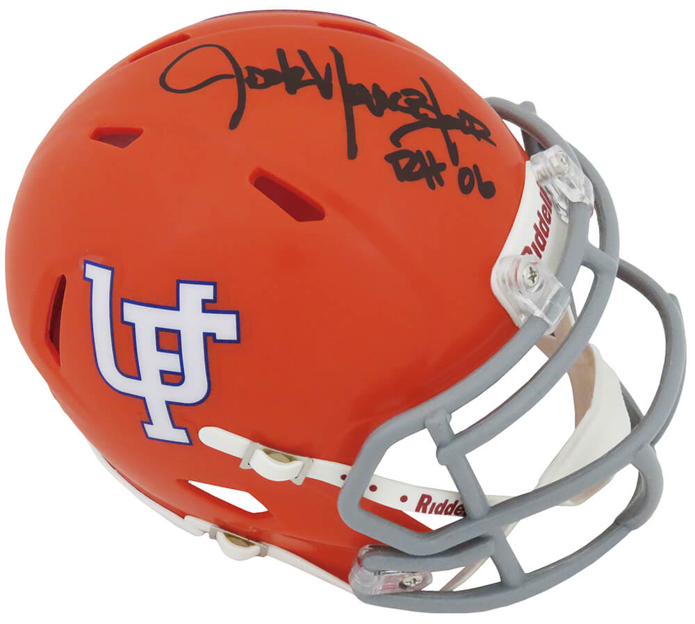 Jack Youngblood Signed Florida Ring of Honor Orange Riddell Speed Mini Helmet w/RH'06 - YOUMIN326 - Jack Youngblood Signed Florida Ring of Honor Orange Riddell Speed Mini Helmet w/RH'06 product image