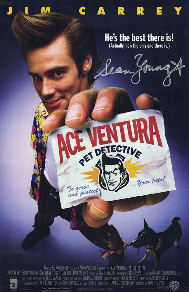 Sean Young Signed Ace Ventura Pet Detective 11x17 Movie Poster - YOUPST510 - Sean Young Signed Ace Ventura Pet Detective 11x17 Movie Poster product image