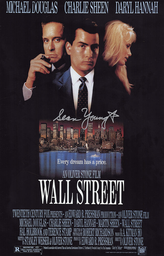 Sean Young Signed Wall Street 11x17 Movie Poster - YOUPST512 - Sean Young Signed Wall Street 11x17 Movie Poster product image