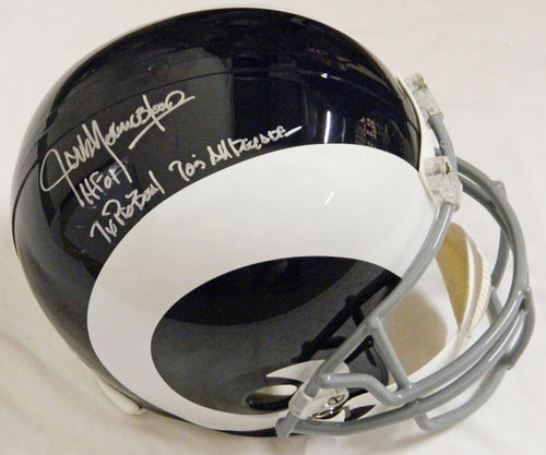 Jack Youngblood Signed LA Rams White Throwback Riddell Full-Size Replica Helmet w/3 Stats - YOUREP303 - Jack Youngblood Signed LA Rams White Throwback Riddell Full-Size Replica Helmet w/3 Stats product image