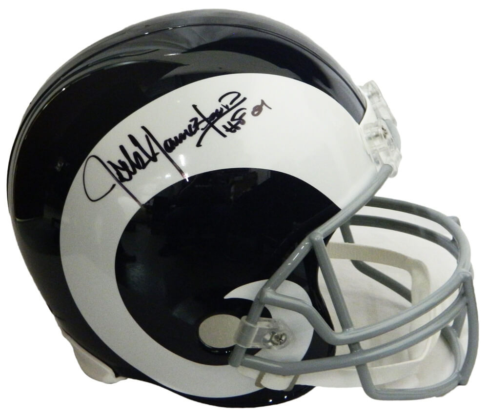 Jack Youngblood Signed LA Rams White Throwback Riddell Full-Size Replica Helmet w/HF'01 - YOUREP308 - Jack Youngblood Signed LA Rams White Throwback Riddell Full-Size Replica Helmet w/HF'01 product image