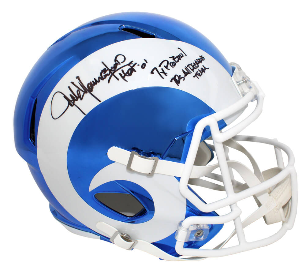 Jack Youngblood Signed Los Angeles Rams Chrome Riddell Full Size Replica Helmet w/HOF'01, 7x Pro Bowl, 70's All Decade Team - YOUREP309 - Jack Youngblood Signed Los Angeles Rams Chrome Riddell Full Size Replica Helmet w/HOF'01, 7x Pro Bowl, 70's All Decade Team product image