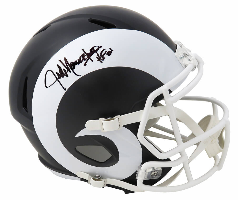 Jack Youngblood Signed Los Angeles Rams Flat Black Matte Riddell Full Size Replica Helmet w/HF'01 - YOUREP311 - Jack Youngblood Signed Los Angeles Rams Flat Black Matte Riddell Full Size Replica Helmet w/HF'01 product image