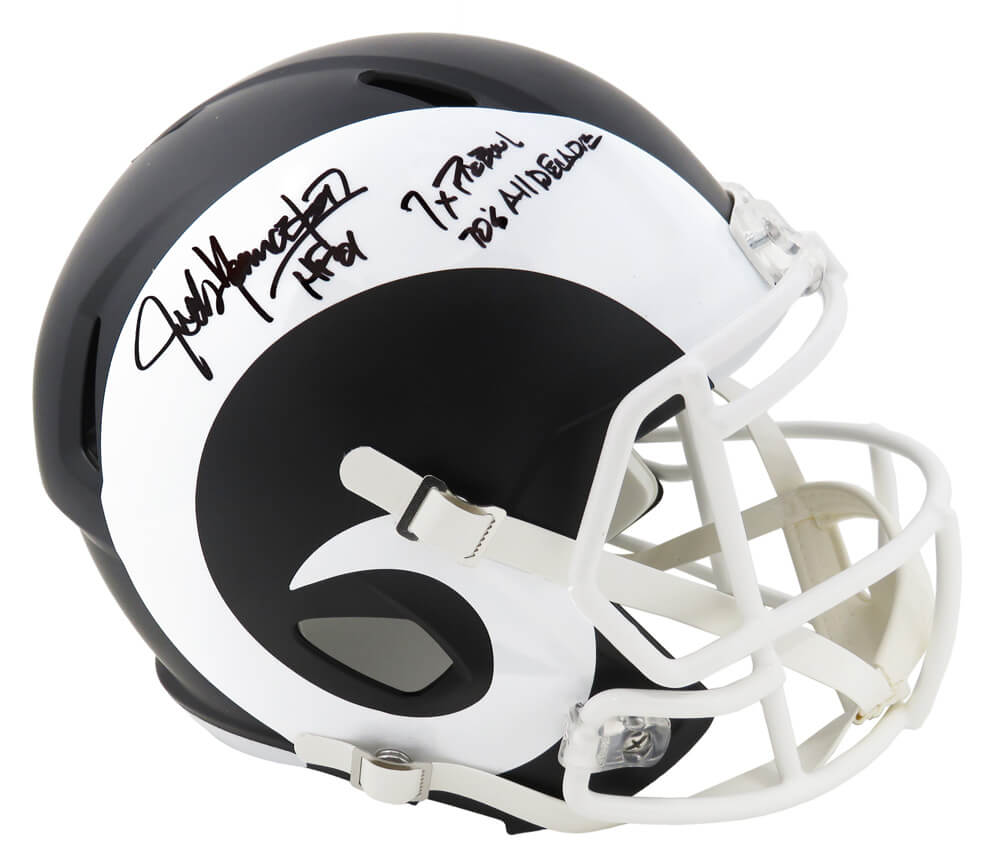 Jack Youngblood Signed Los Angeles Rams Flat Black Matte Riddell Full Size Replica Helmet w/HF'01, 7x Pro Bowl, 70's All Decade - YOUREP312 - Jack Youngblood Signed Los Angeles Rams Flat Black Matte Riddell Full Size Replica Helmet w/HF'01, 7x Pro Bowl, 70's All Decade product image