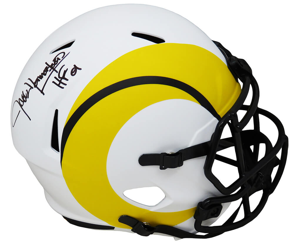 Jack Youngblood Signed Los Angeles Rams Lunar Eclipse White Matte Riddell Full Size Speed Replica Helmet w/HF'01 - YOUREP317 - Jack Youngblood Signed Los Angeles Rams Lunar Eclipse White Matte Riddell Full Size Speed Replica Helmet w/HF'01 product image
