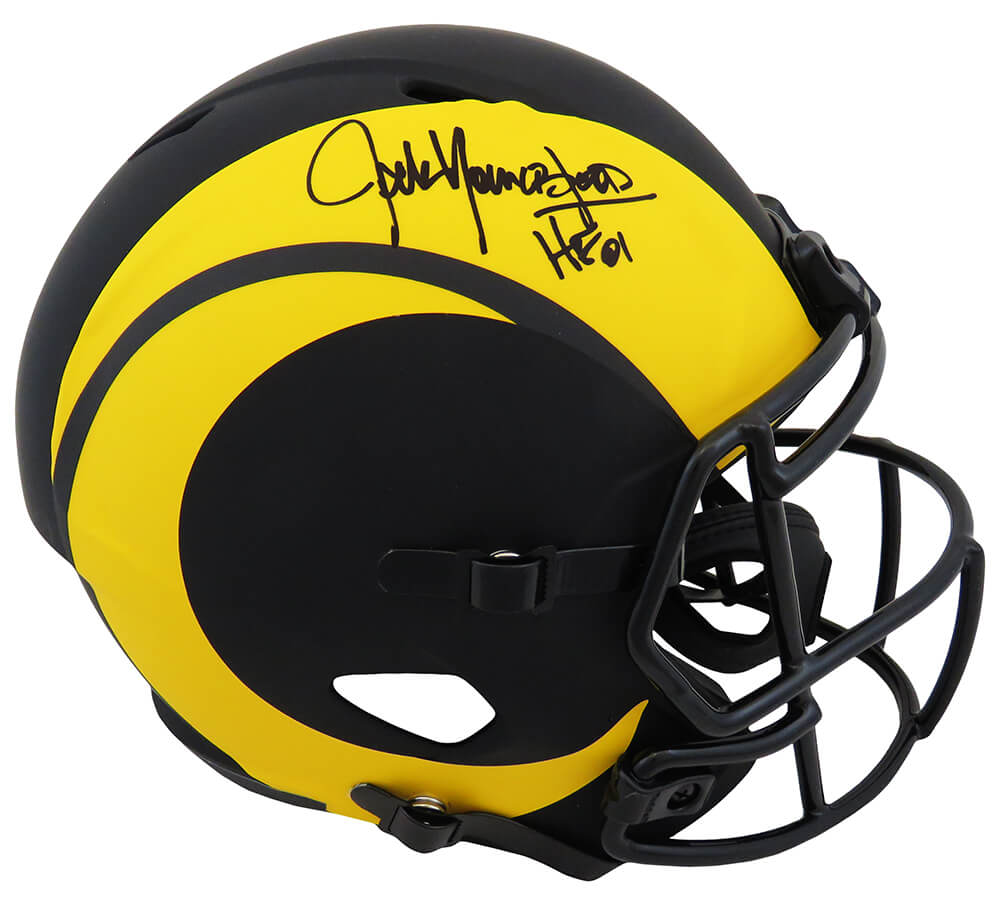 Jack Youngblood Signed LA Rams Eclipse Black Riddell Full Size Speed Replica Helmet w/HF'01 (On Horn) - YOUREP320 - Jack Youngblood Signed LA Rams Eclipse Black Riddell Full Size Speed Replica Helmet w/HF'01 (On Horn) product image