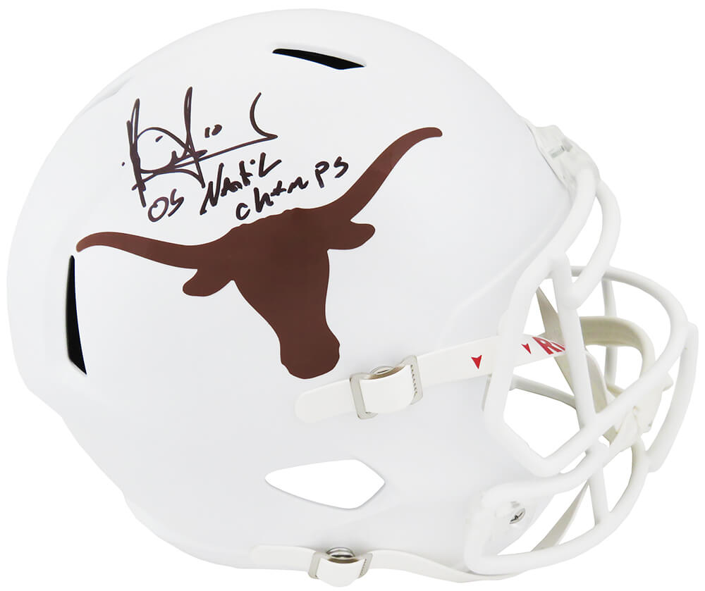 Vince Young Signed Texas Longhorns Riddell Full Size Speed Replica Helmet w/05 Nat'l Champs - YOUREP360 - Vince Young Signed Texas Longhorns Riddell Full Size Speed Replica Helmet w/05 Nat'l Champs product image
