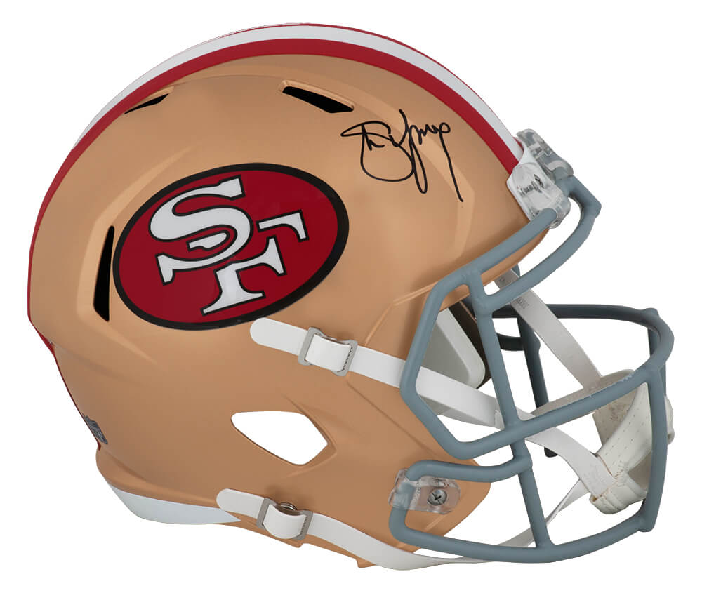 Steve Young Signed San Francisco 49ers Throwback Riddell Full Size Speed Replica Helmet - YOUREP371 - Steve Young Signed San Francisco 49ers Throwback Riddell Full Size Speed Replica Helmet product image