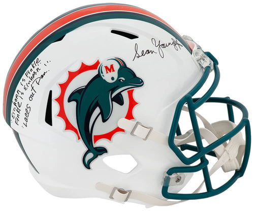 Sean Young Signed Miami Dolphins Riddell Full Size Speed Replica Helmet w/Laces Out, Dan & Quote - YOUREP500 - Sean Young Signed Miami Dolphins Riddell Full Size Speed Replica Helmet w/Laces Out, Dan & Quote product image
