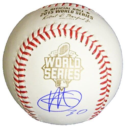 Yordano Ventura Signed Rawlings 2015 World Series Logo Baseball - VENBSB100 - Yordano Ventura Signed Rawlings 2015 World Series Logo Baseball product image
