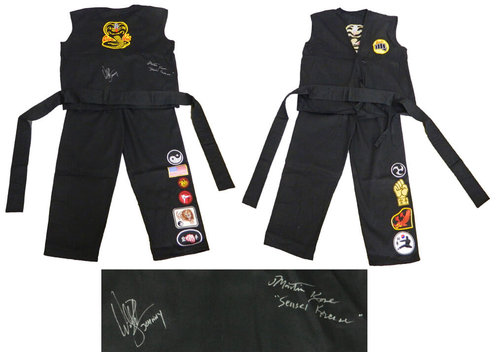 William Zabka & Martin Kove Dual Signed The Karate Kid Black Cobra Kai Karate Uniform Gi w/Johnny, Sensei Kreese - ZABJRY501 - William Zabka & Martin Kove Dual Signed The Karate Kid Black Cobra Kai Karate Uniform Gi w/Johnny, Sensei Kreese product image