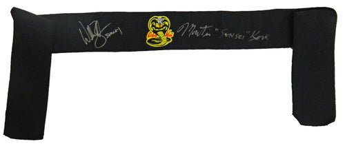 William Zabka & Martin Kove Dual Signed The Karate Kid Black Cobra Kai Headband w/Johnny, Sensei - ZABOTH501 - William Zabka & Martin Kove Dual Signed The Karate Kid Black Cobra Kai Headband w/Johnny, Sensei product image