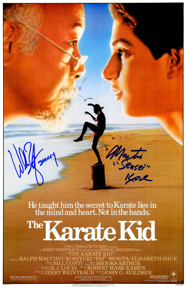 William Zabka & Martin Kove Dual Signed The Karate Kid 11x17 Movie Poster w/Johnny, Sensei - ZABPST501 - William Zabka & Martin Kove Dual Signed The Karate Kid 11x17 Movie Poster w/Johnny, Sensei product image