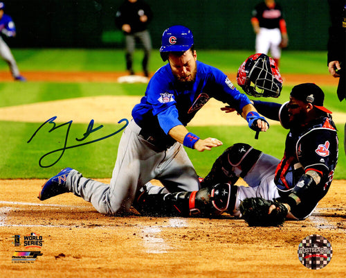 Ben Zobrist Signed Chicago Cubs 2016 World Series Home Plate Collision 8x10 Photo - ZOB08P102 - Ben Zobrist Signed Chicago Cubs 2016 World Series Home Plate Collision 8x10 Photo product image