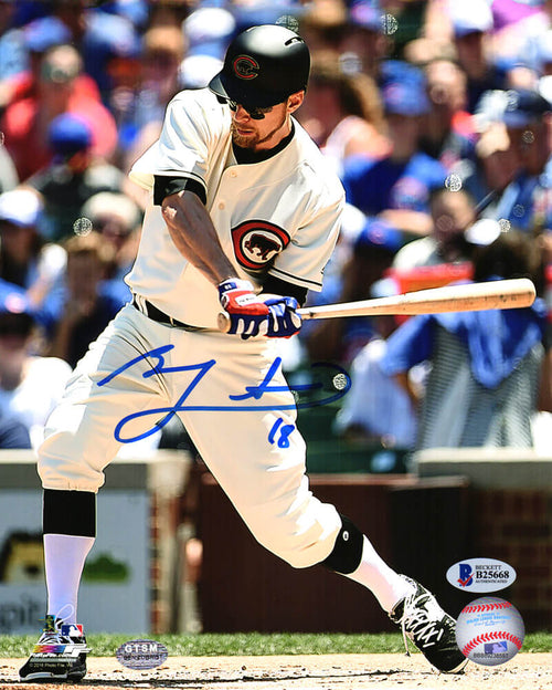 Ben Zobrist Signed Chicago Cubs Throwback Jersey Swinging Action 8x10 Photo - ZOB08P105 - Ben Zobrist Signed Chicago Cubs Throwback Jersey Swinging Action 8x10 Photo product image