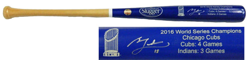Ben Zobrist Signed Louisville Slugger Chicago Cubs 2016 World Series Champion Blue Dipped Bat - ZOBBAT101 - Ben Zobrist Signed Louisville Slugger Chicago Cubs 2016 World Series Champion Blue Dipped Bat product image