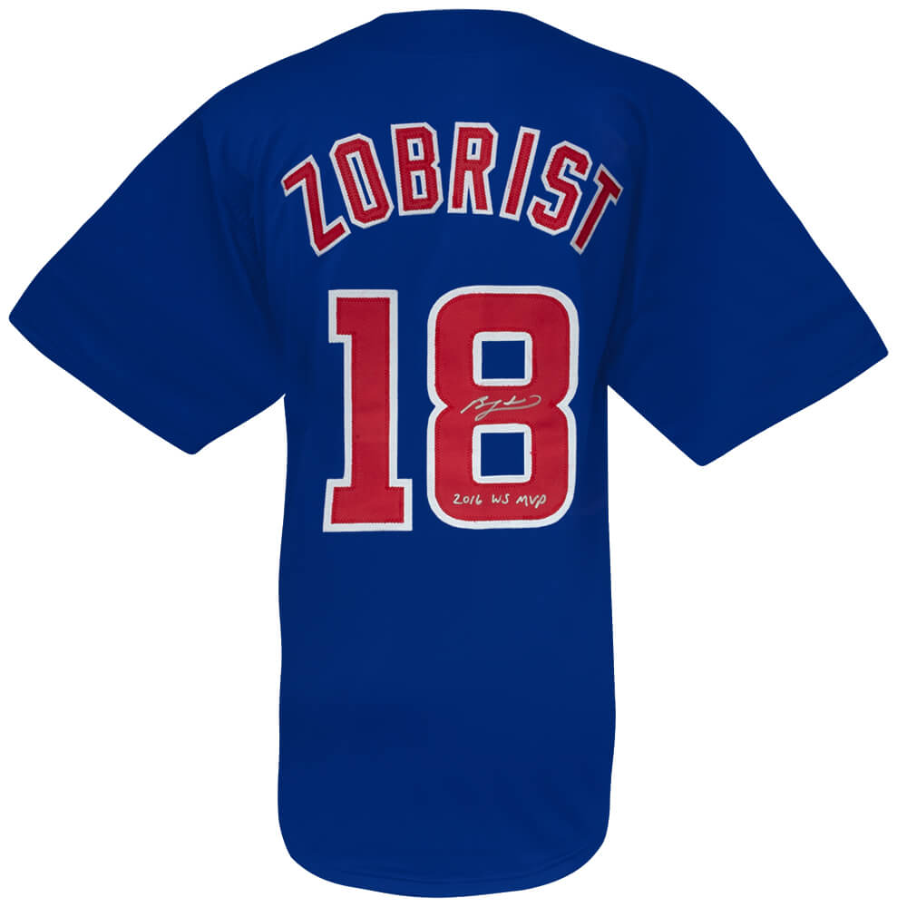 Ben Zobrist Signed Blue Custom Baseball Jersey w/2016 WS MVP - ZOBJRY107 - Ben Zobrist Signed Blue Custom Baseball Jersey w/2016 WS MVP product image