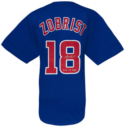 Ben Zobrist Signed Blue Custom Baseball Jersey w/2016 WS MVP - ZOBJRY107 - Ben Zobrist Signed Blue Custom Baseball Jersey w/2016 WS MVP product image